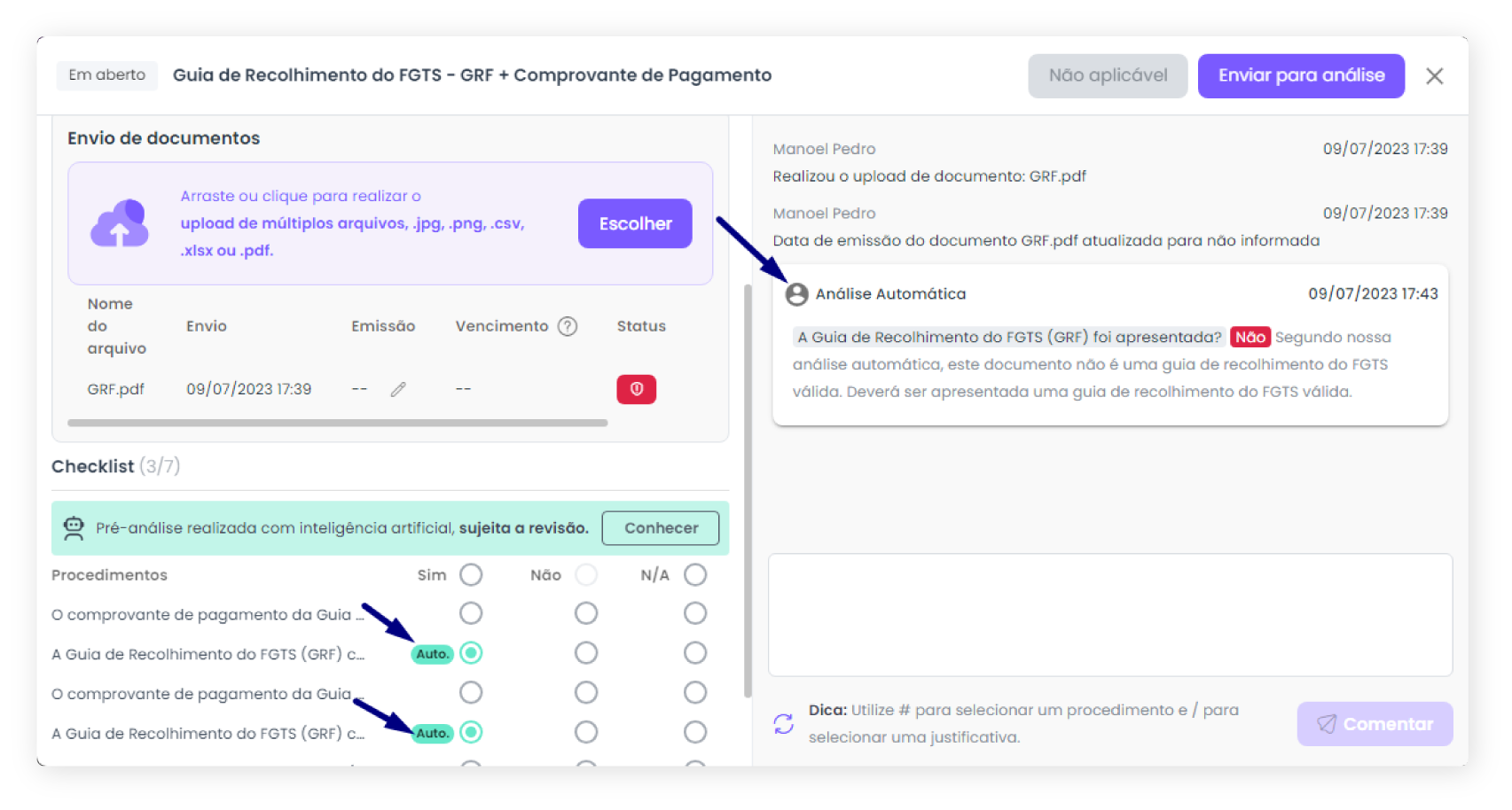 Análise Automática (clique para ampliar)