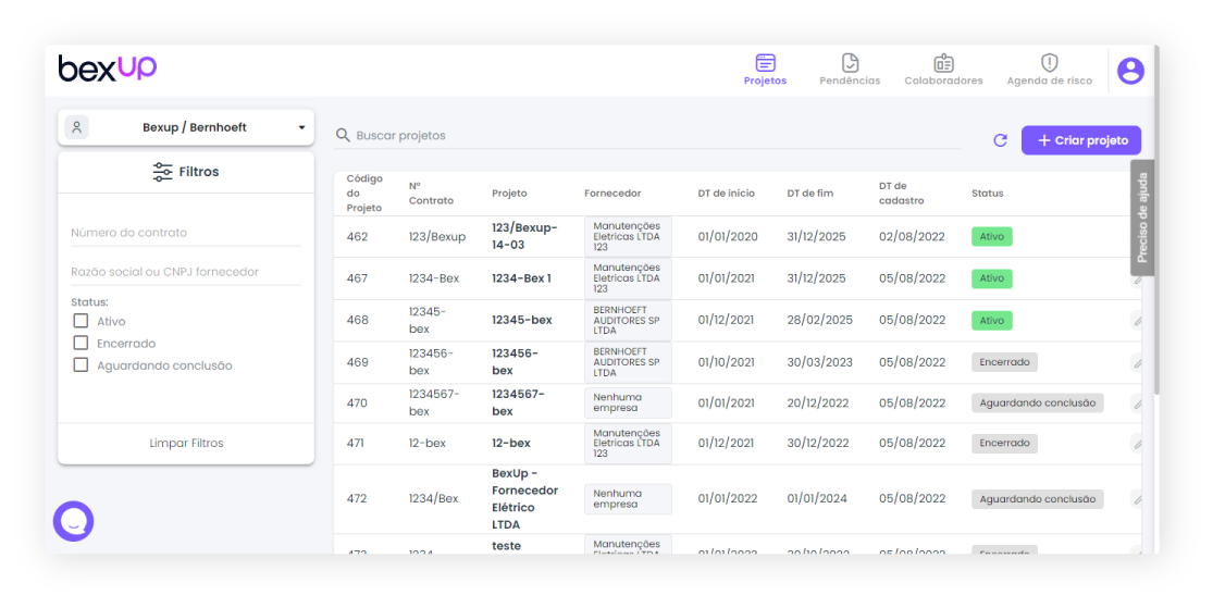 Gestão de Projetos (Clique para ampliar)